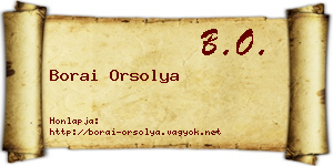 Borai Orsolya névjegykártya