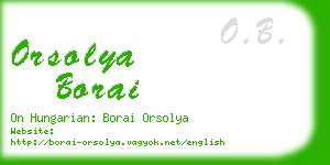 orsolya borai business card